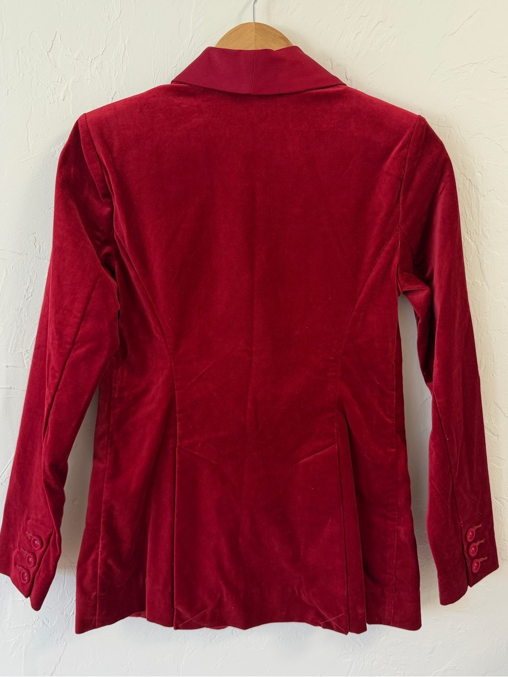 CAbi Ford Red Velvet Suit Set XS 2 Jacket Trouser Holiday Party - Picture 5 of 15